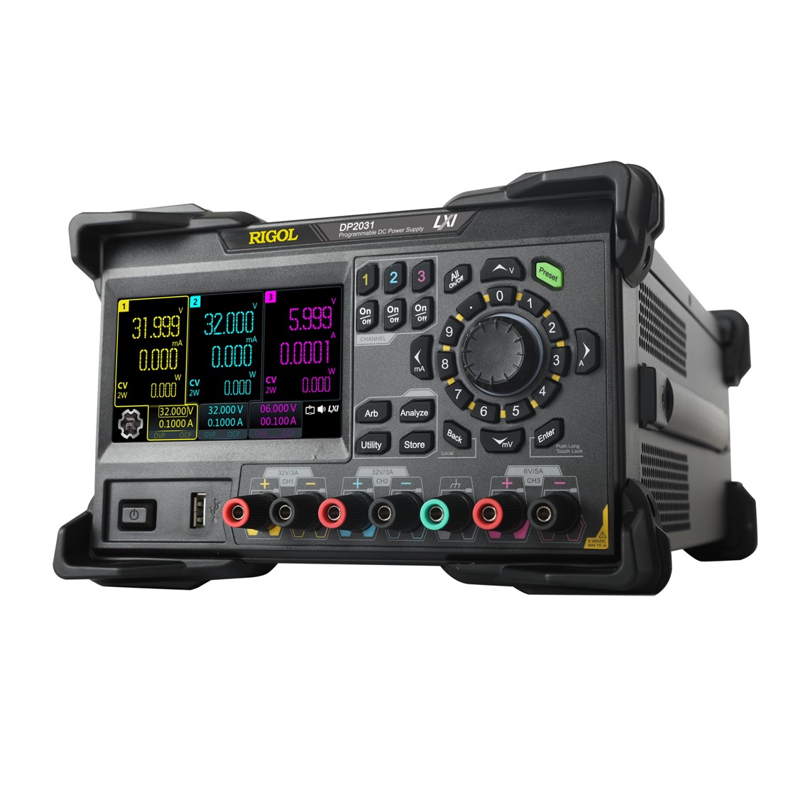 RIGOL DP2031  DC파워서플라이,DC전자로드 222W, 3CH(32V/3A, 32V/3A, 6V/5A),1mV/1mA
