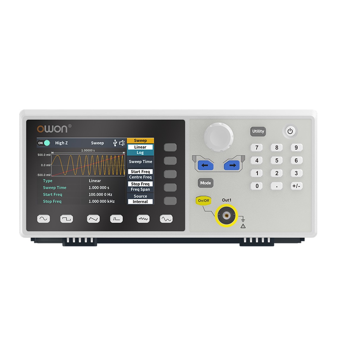 OWON DGE3031 파형 발생기, 1채널, 30MHz, 125MS/s, 14Bits, 8K 메모리, USB
