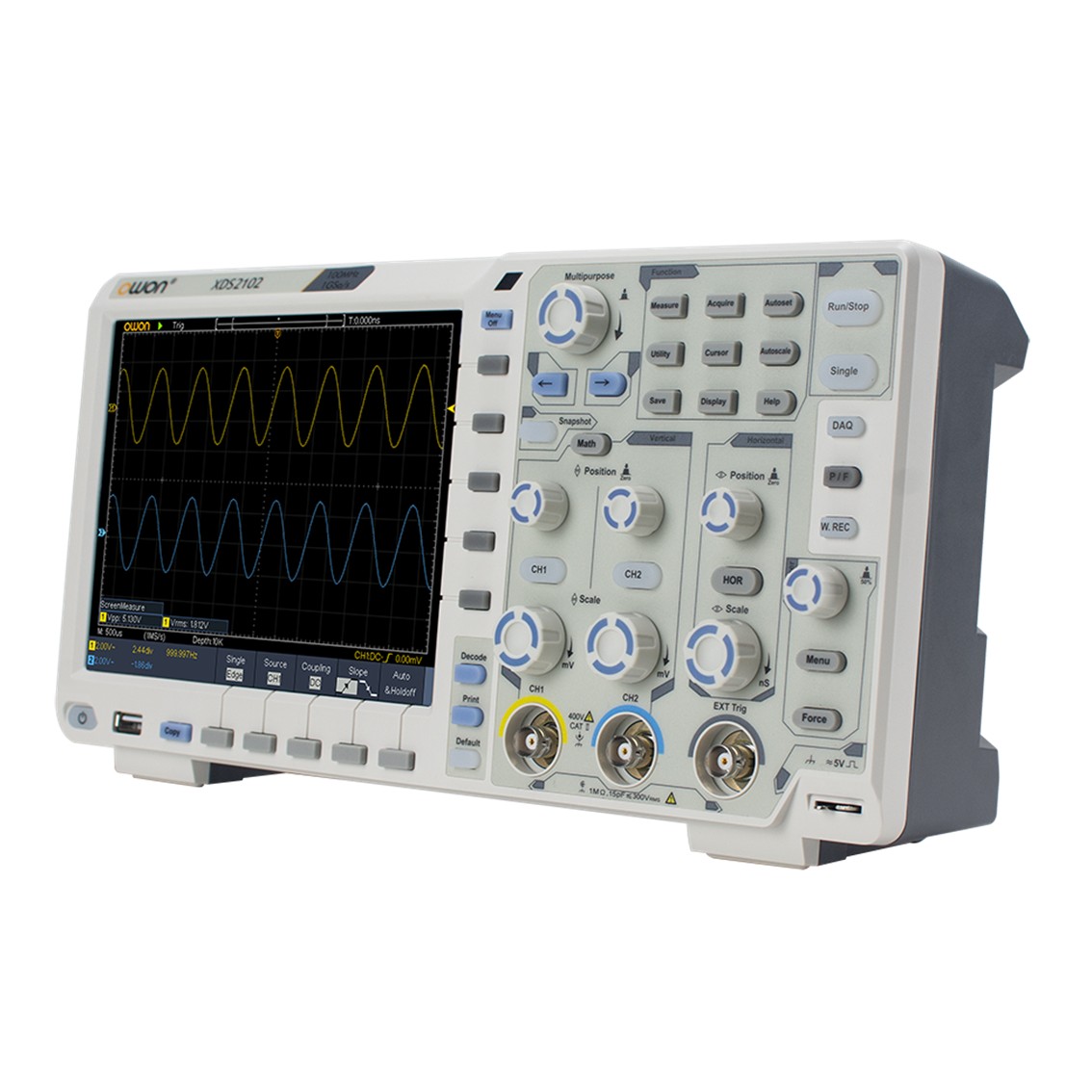 OWON XDS2102 디지털 오실로스코프, 100MHz, 2CH, 1GS/s, 8비트