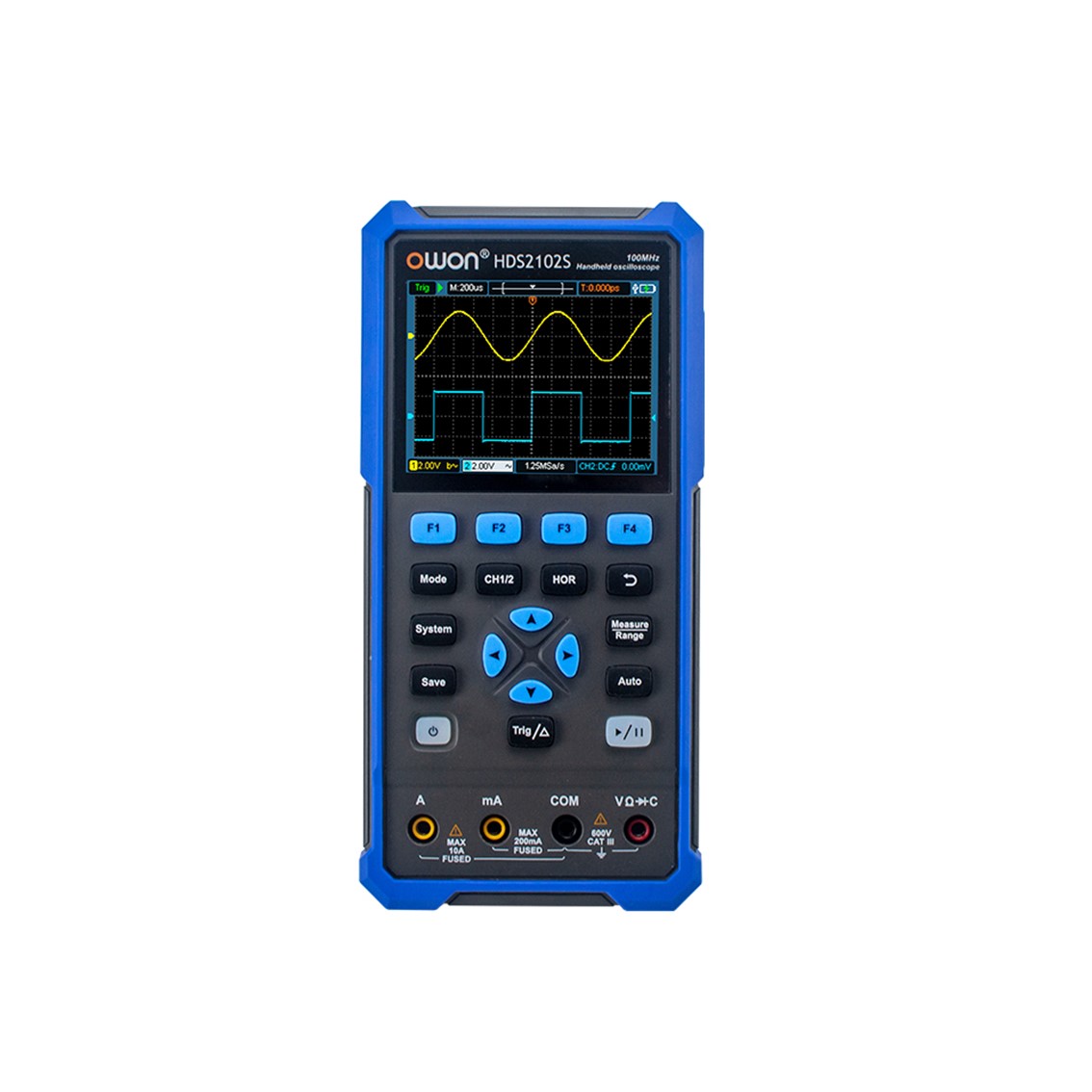 OWON HDS2202 휴대용 디지탈 오실로스코프 200MHz, 2채널, 1GS/s.