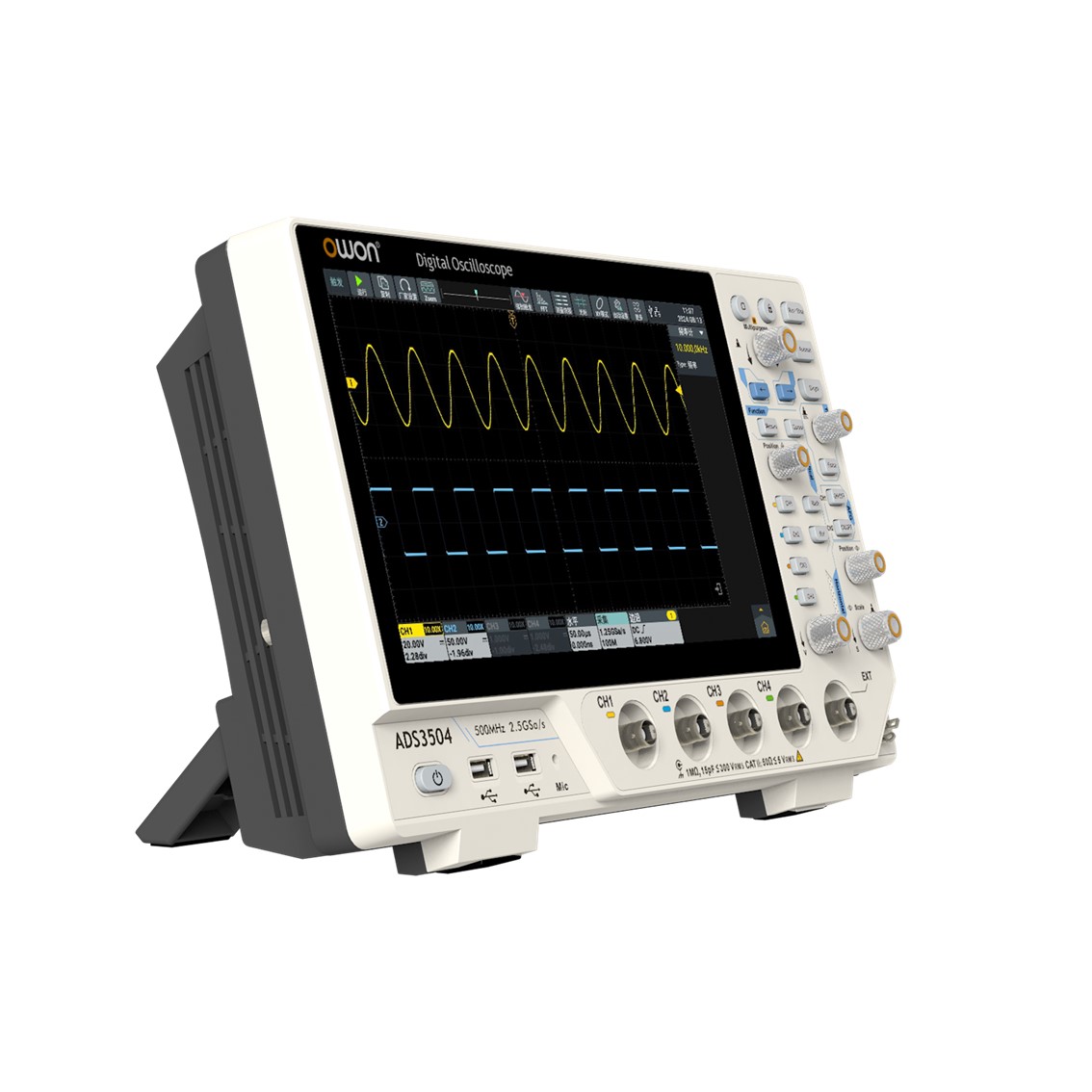 OWON ADS3202 오실로스코프 2채널,200MHz, 2.5GS, 8비트,10인치