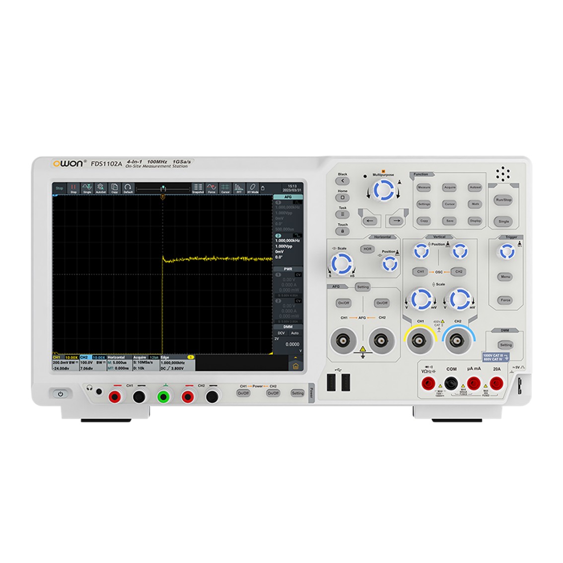 OWON FDS3202  다기능 오실로스코프 200MHz, 2채널, 2.5GS/s 8비트  파형발생기, 파워서플라이, 멀티미터