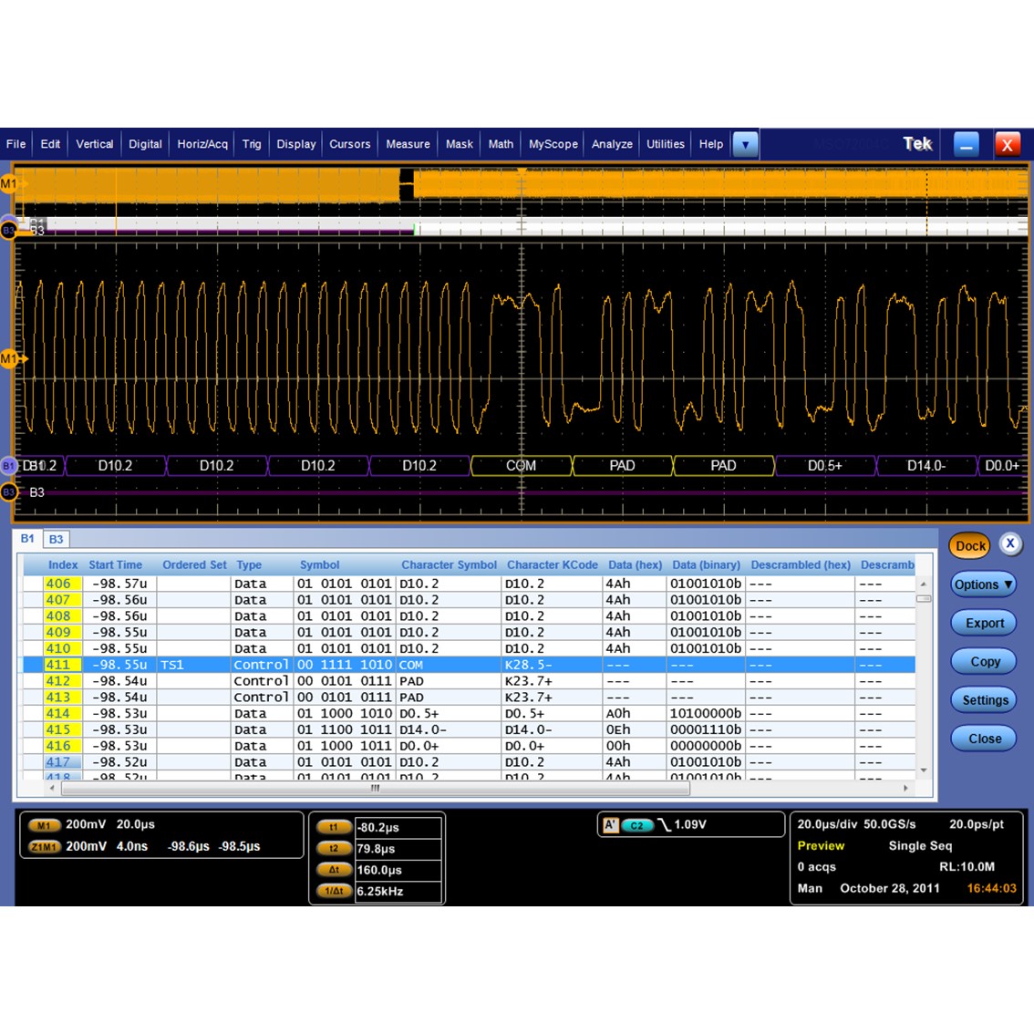 TEKTRONIX DPO70804DX  4채널, 8GHz, 50GS/s, 62.5M 고성능 오실로스코프