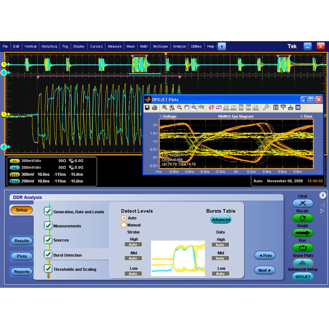 TEKTRONIX DPO71604DX  4채널, 16GHz, 100GS/s, 62.5M 고성능 오실로스코프
