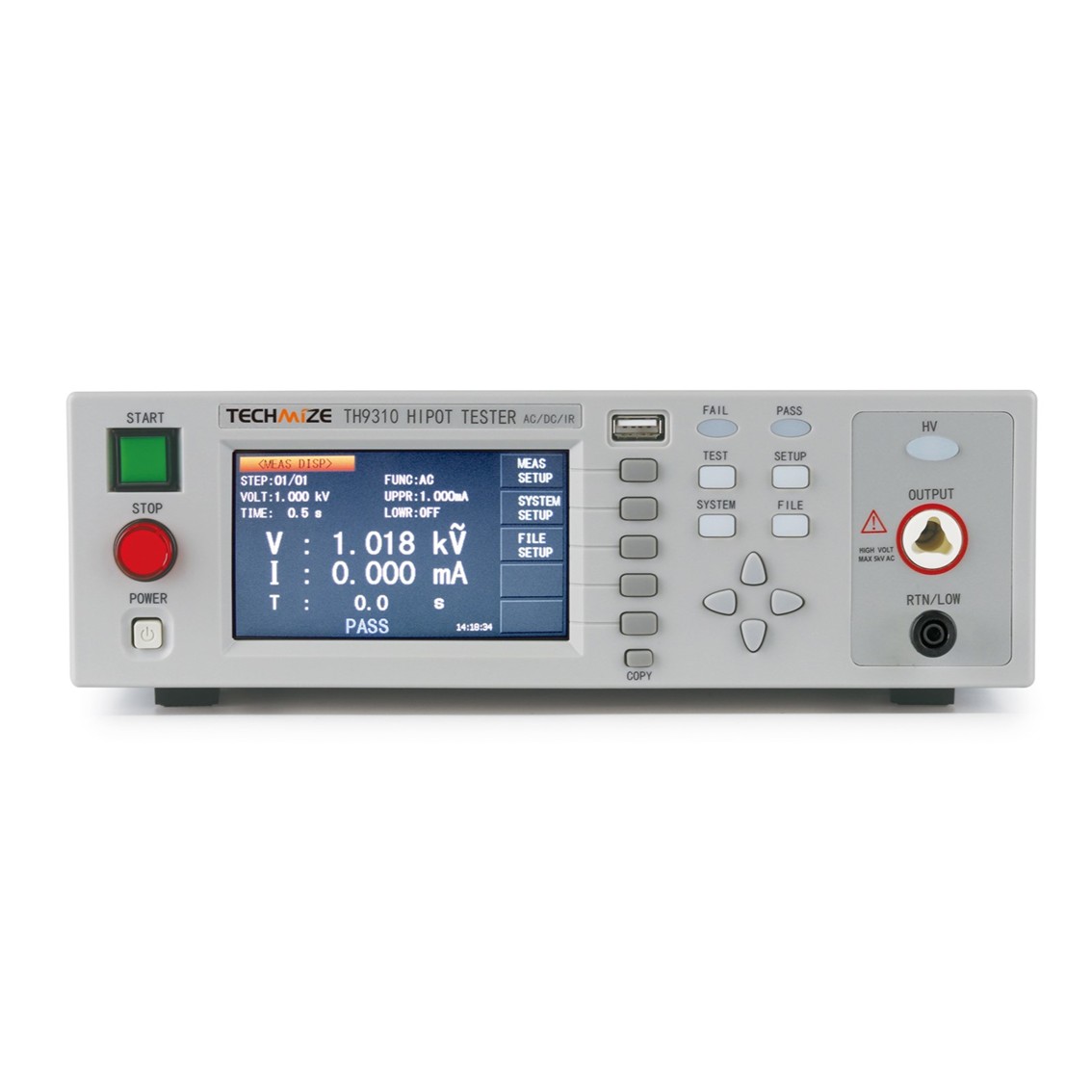 TECHMIZE TH9310  내전압시험기, 절연 저항 테스트기 AC:5kV/10mA; DC:6kV/5mA