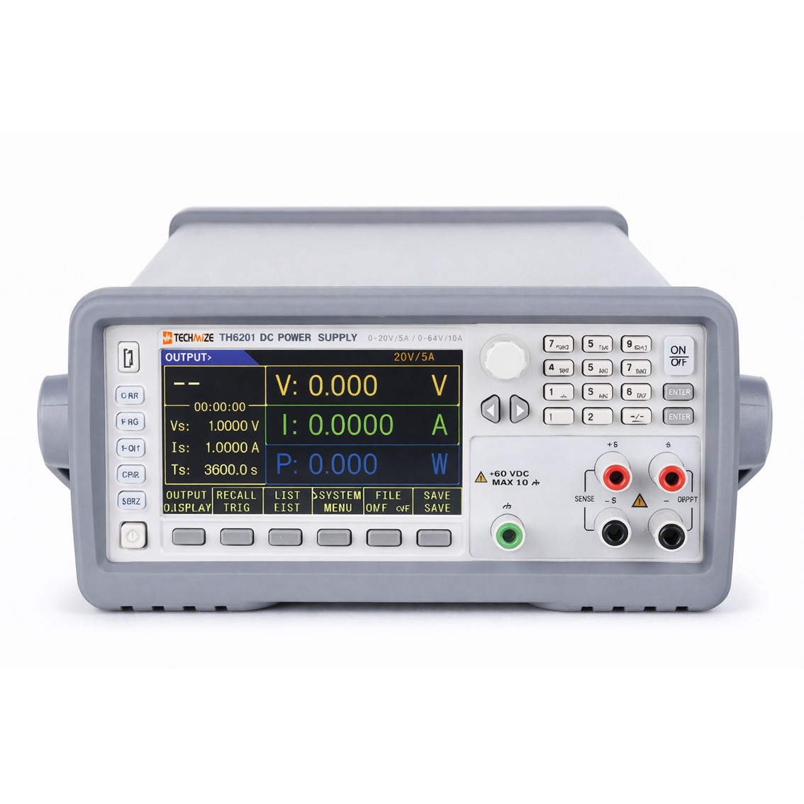 TECHMIZE TH6213  리니어 프로그래머블 DC파워서플라이 F1: 72V, 3A, 216W, F2: 32V, 6A, 192W DC전원공급기