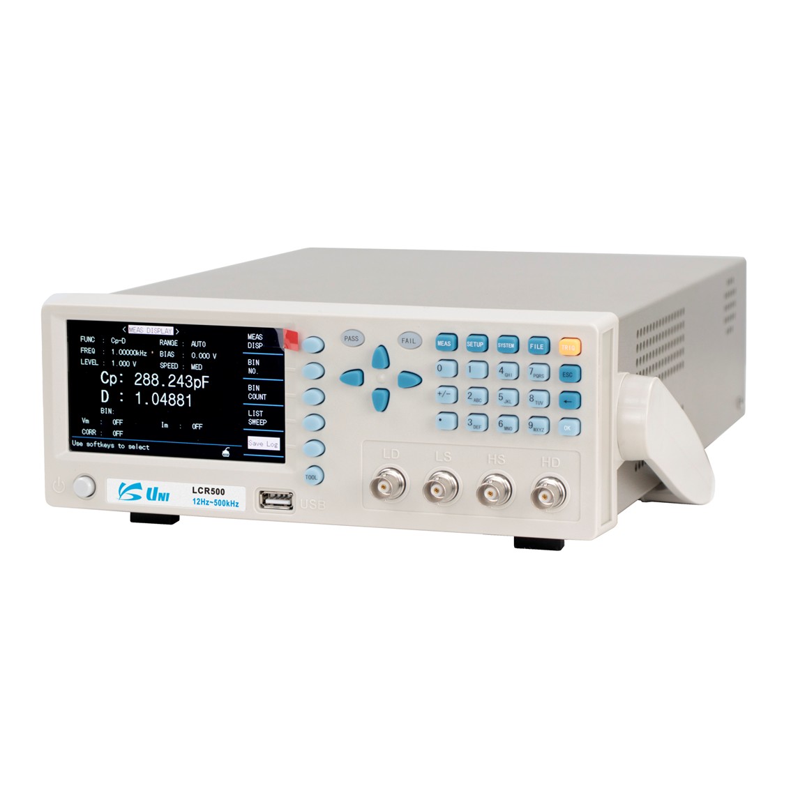 UNI LCR500 LCR미터 0.05%, 12Hz~500kHz RS232, USB HOST, HANDLER기본